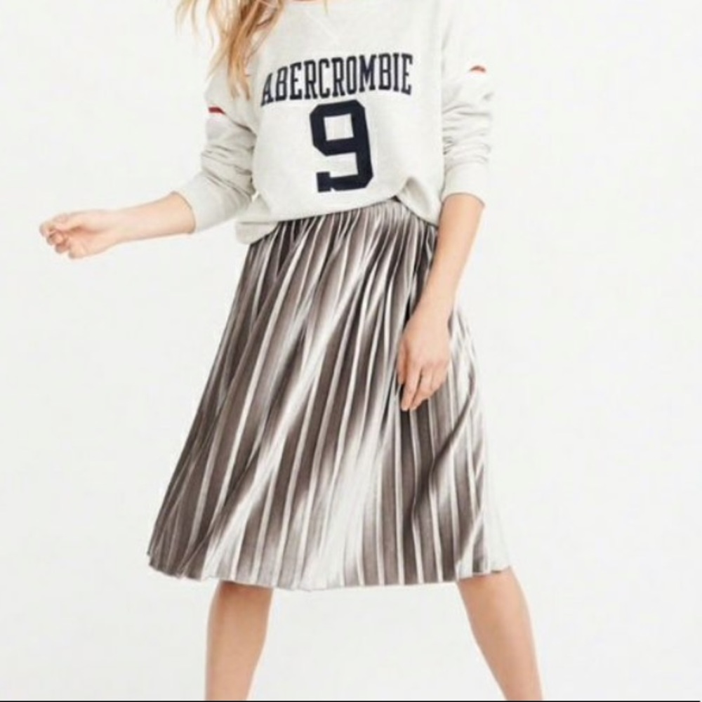 abercrombie & fitch velvet midi skirt